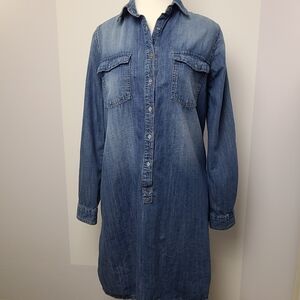 Route 66 Blue Denim Shirt Dress w/Pockets – Button-Down - Sz S
